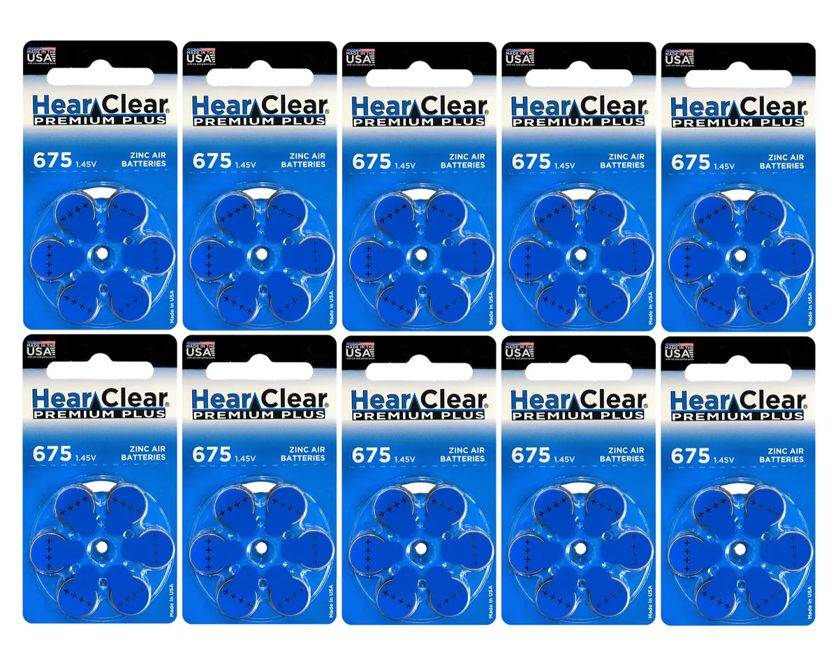 HearClear Battery HearClear Battery Size 675 PR44 Blue Tab 60 Pack — product photo