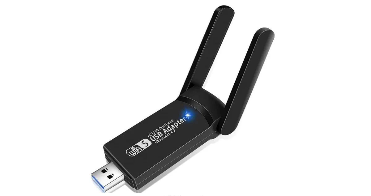 Aomoproing Aomoproing USB Wi-Fi Adapter 1300Mbps Dual Band 2.4/5GHz Bluetooth 4.2 — product photo