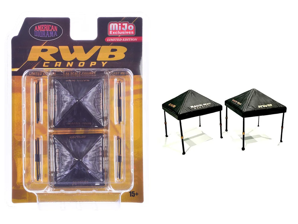American Diorama American Diorama RWB Canopy 2 Piece Set Black Limited Edition 1/64 hobby collectible — product photo