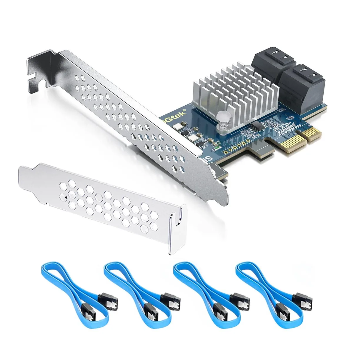 Vszerda Vszerda 4-Port PCIe SATA Card with 4 SATA Cables & Low Profile Bracket — product photo
