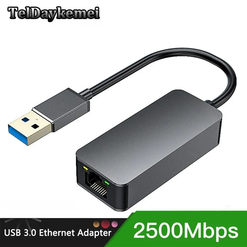 TelDaykemei TelDaykemei USB 3.0 to RJ45 2.5G 2500Mbps Network Connector Gray — product photo