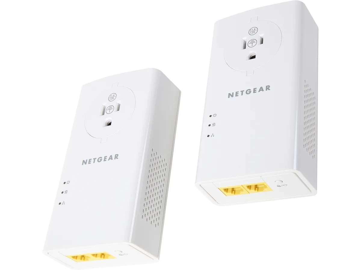 Netgear Inc. Netgear Inc. PLP2000-100PAS powerline networking 2000Mbps 2 ports 2 adapters — product photo