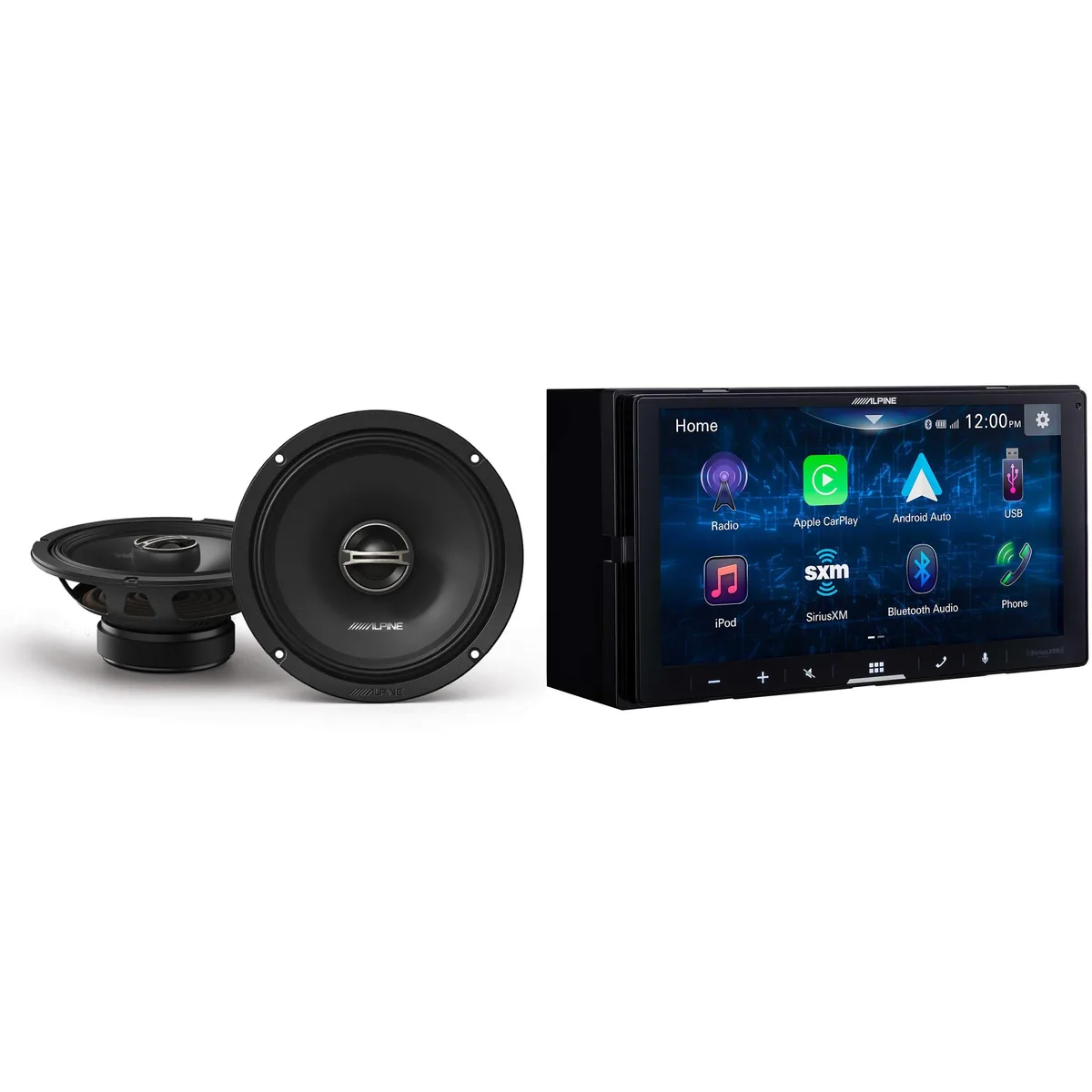 Alpine Alpine iLX-W670 Receiver with DM-65-G 6.5" Coaxial Speaker Bundle — product photo