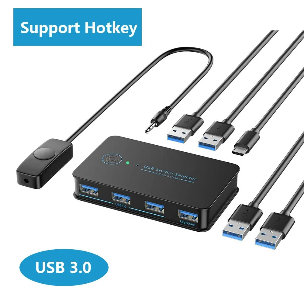 AUTYUE AUTYUE USB 3.0 KVM Switch 2×4 with 100 cm Cables — product photo
