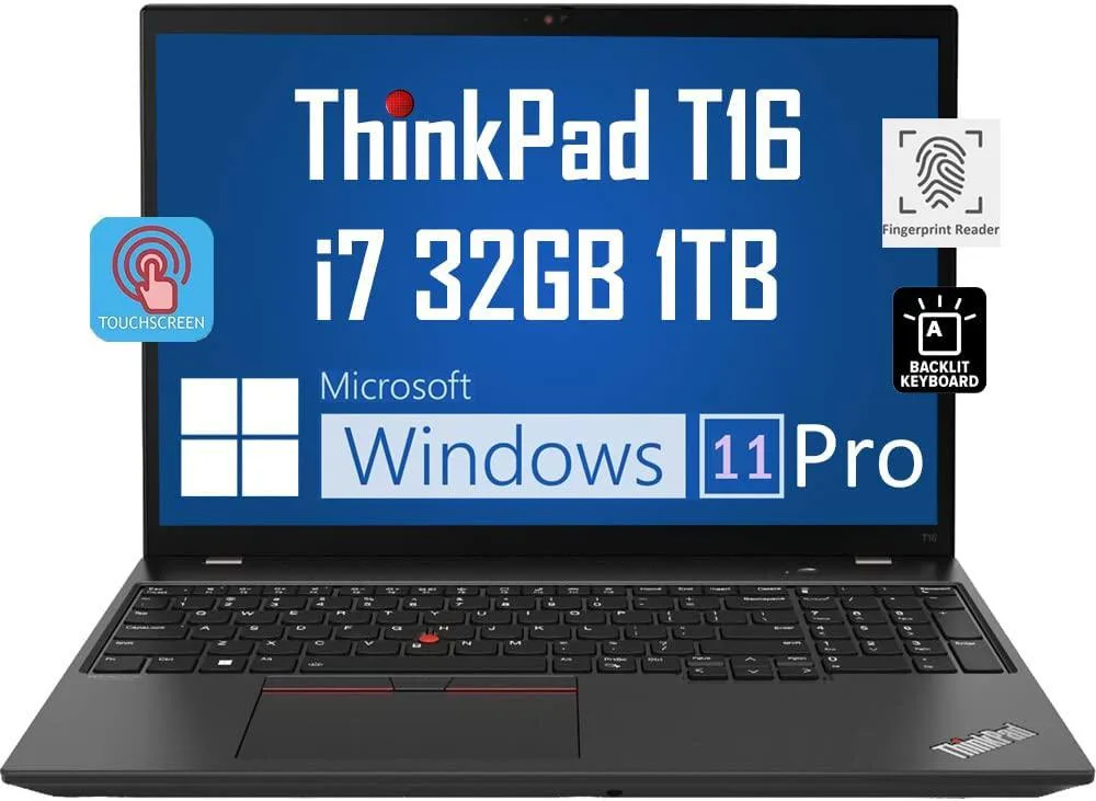 Lenovo Lenovo ThinkPad T16 16" Touch i7-1260P 32GB 1TB business laptop — product photo