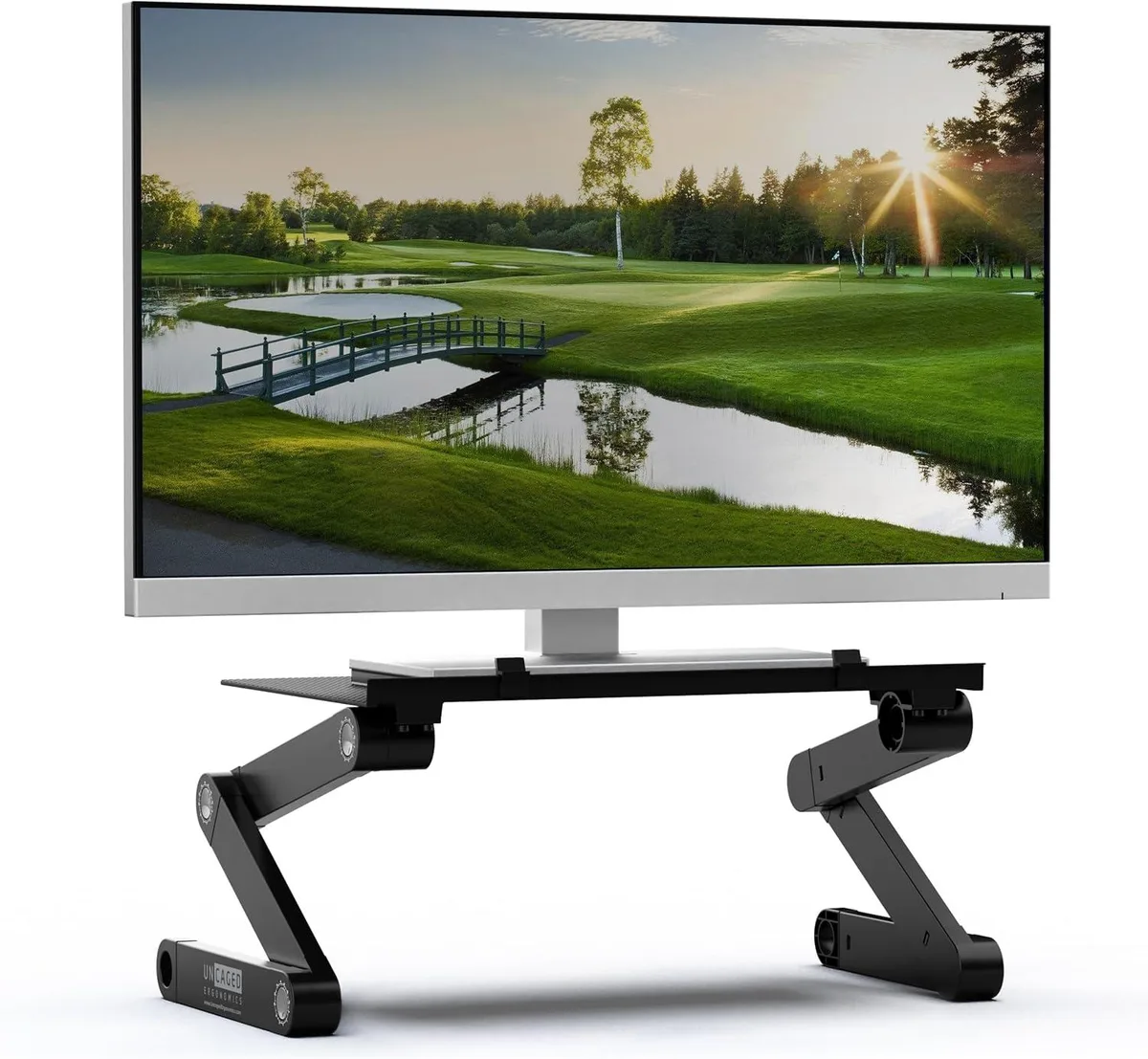 PISKEKAT PISKEKAT 16x11" Adjustable Monitor Riser 2-18" Height 13lb Capacity 3.1lb Weight — product photo