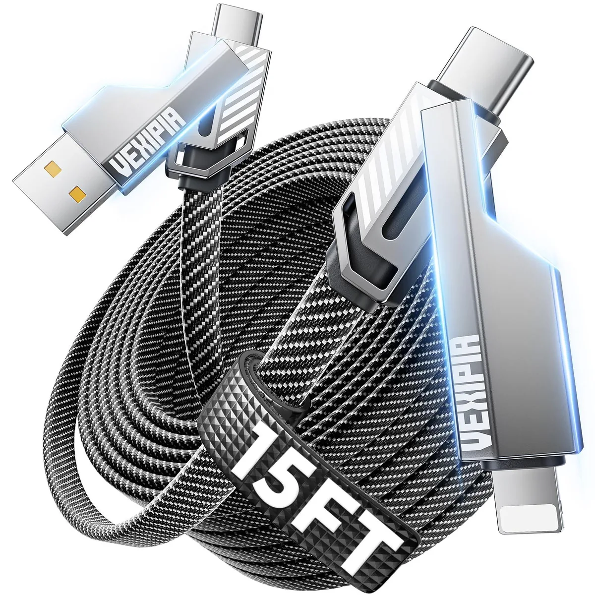  Vexipia L1 Samsung Gala 60W 4-in-1 Cable 15ft Grey — product photo
