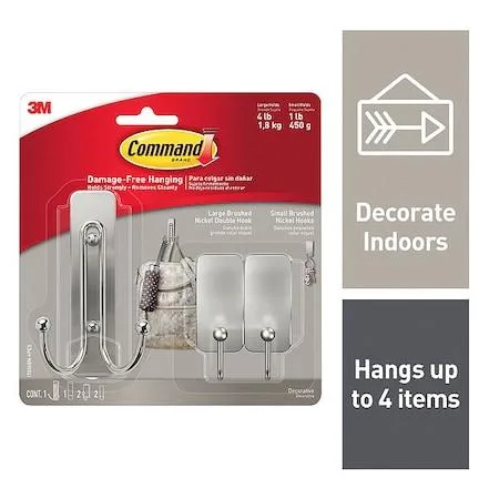 Command Command 17036BN-VPES Hook Nickel Metal 1 19/32 in D PK3 — product photo