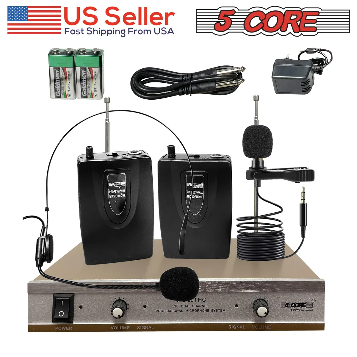 5 Core 5 Core WM 301 HC VHF Dual Channel Wireless Microphone System — product photo