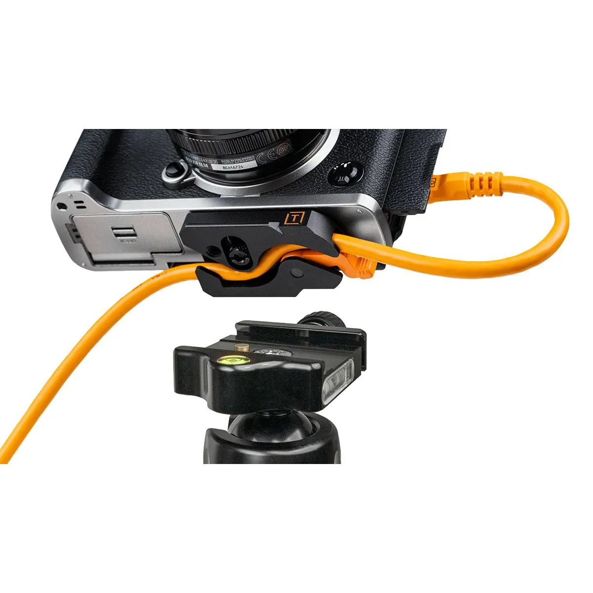 Tether Tools Tether Tools LeverLock Plate &amp; Optima 10G 15' USB-C Cable Orange — product photo