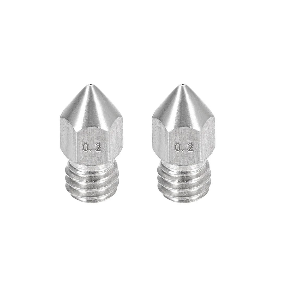 Unique-Bargains Unique-Bargains 0.2mm MK8 Stainless Steel Nozzle 1.75mm 2pcs — product photo