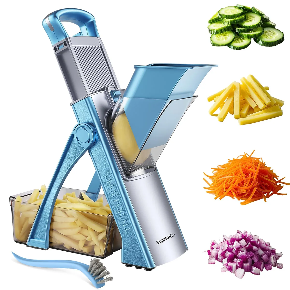  SupMaKin JS03 mandoline slicer 3.9x4.7 in 0.1-8 mm 40+ cuts 2.5 lb — product photo