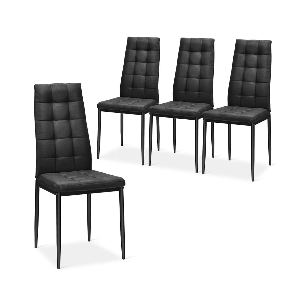 SlickBlue SlickBlue Set of 4 Fabric Dining Chairs Black 17 x 20 x 39 in — product photo
