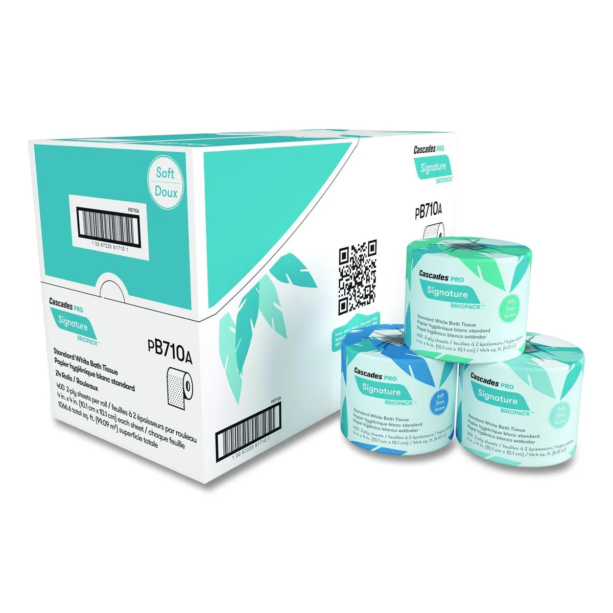 Cascades Cascades Signature Bath Tissue 2-Ply White 400 Sheets 24 Rolls B710 — product photo