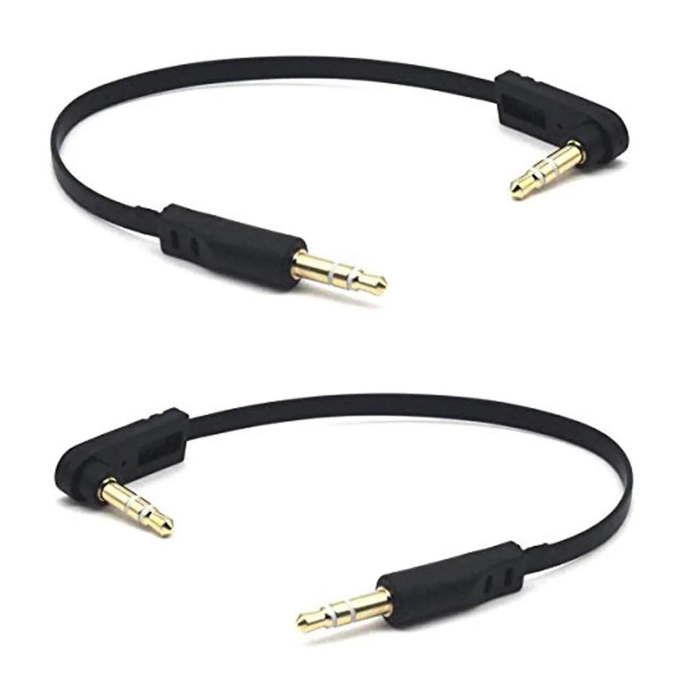 BFKK BFKK 15 cm 3.5 mm TRS flat audio adapter 2-pack 90° male-to-male — product photo