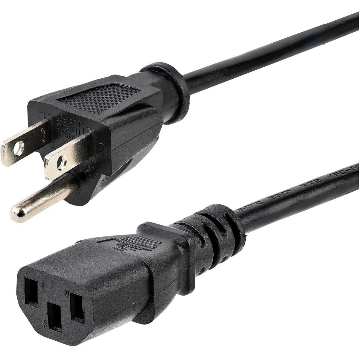  StarTech.com PXT101_10 10ft NEMA 5-15P to C13 18AWG 125V 10A Black Power Cord — product photo