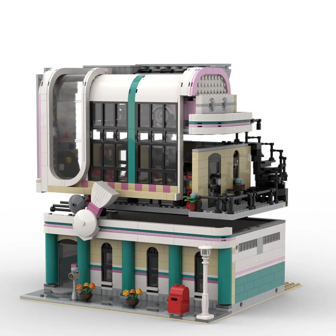 ZITIANYOUBUILD ZITIANYOUBUILD MOC-58435 Jims Bowling Alley &amp; Diner 2171Pcs — product photo