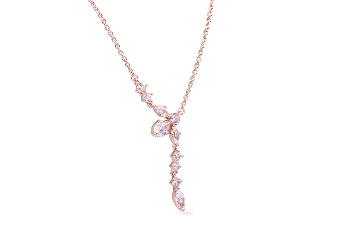 PANDORA PANDORA Sparkling Herbarium Cluster Drop 14k Rose Gold-Plated Necklace — product photo