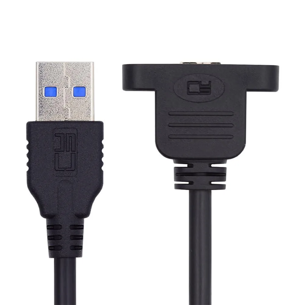 LORDWORLD LORDWORLD USB 3.0 Type-A Male to Micro 3.0 Type-B Female Screw Mount 5Gbps 50cm Cable — product photo