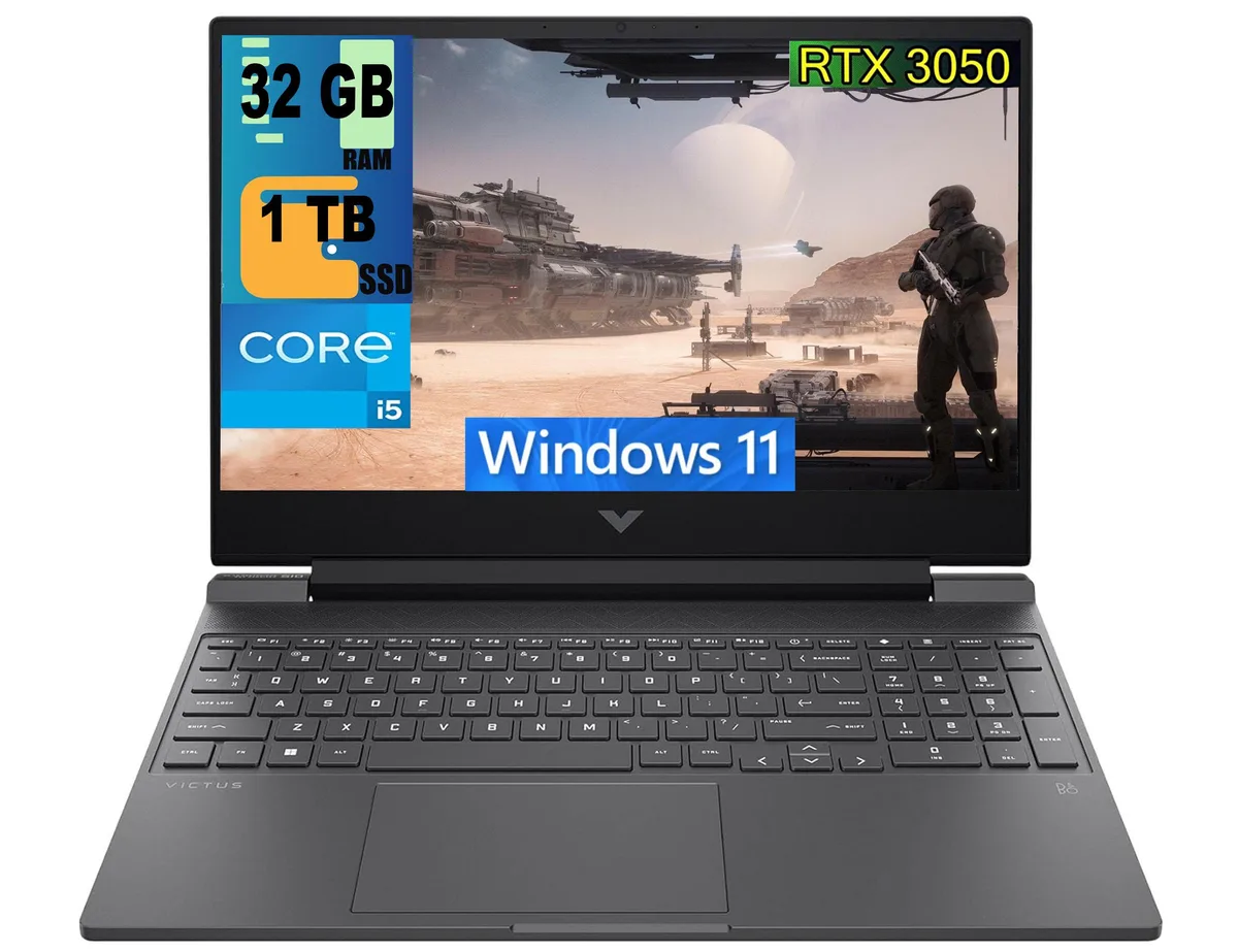 HP HP Victus 15 Raider Black i5-12500H RTX 3050 32GB 1TB gaming laptop — product photo