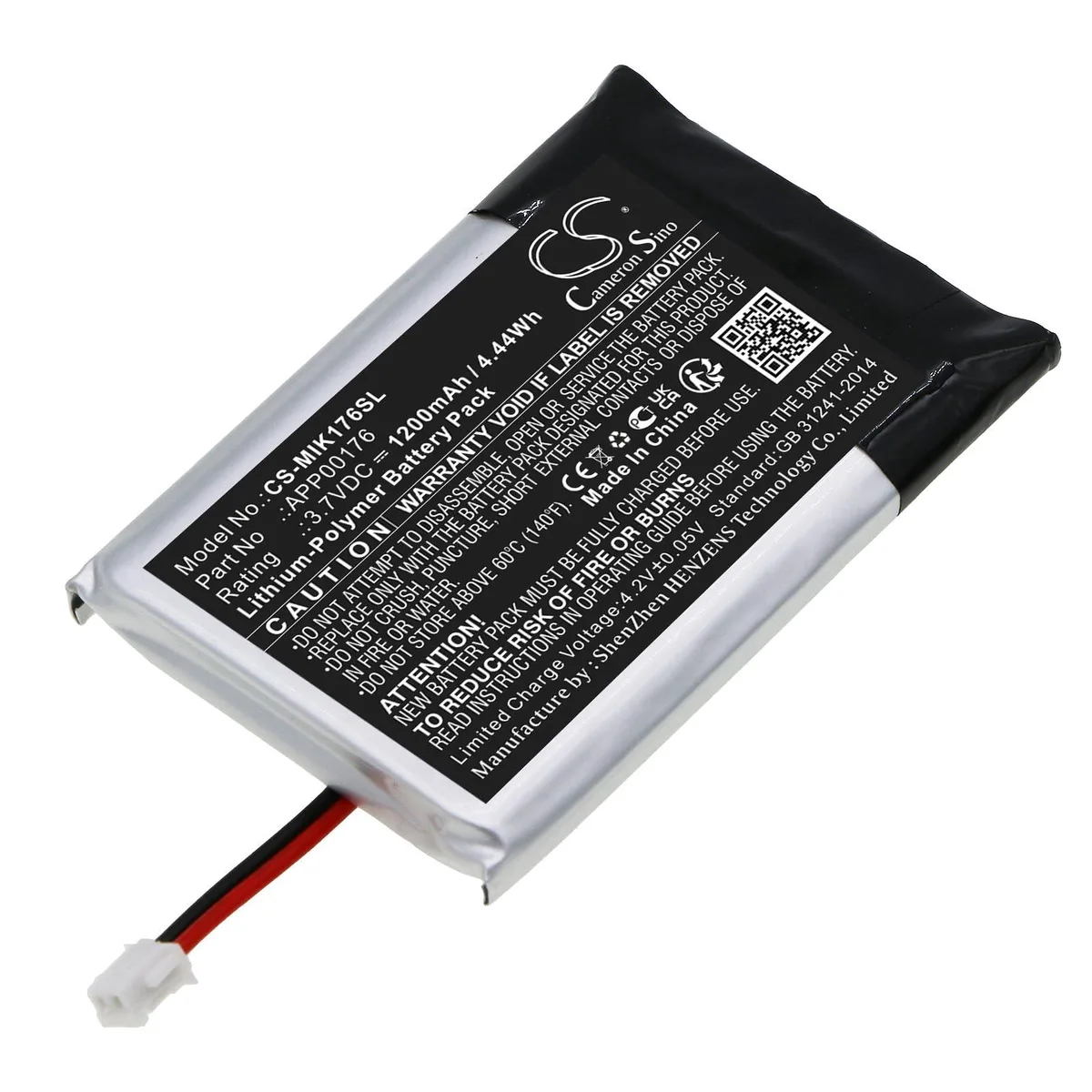  Cameron Sino 1200mAh 3.7V Li-Polymer Battery for Minn Kota iPilot Link Remote BT APP00176 — product photo