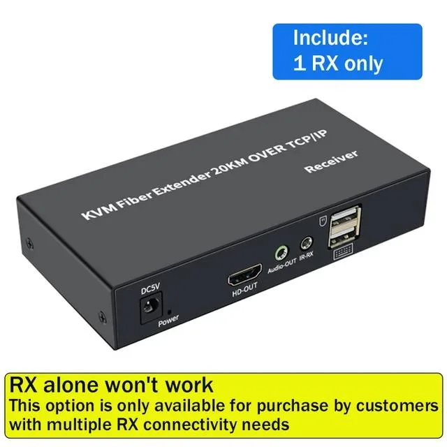 YINGHUA YINGHUA HDMI KVM Fiber Extender 20km 1080p@60Hz (AU Plug, 1 RX only) — product photo