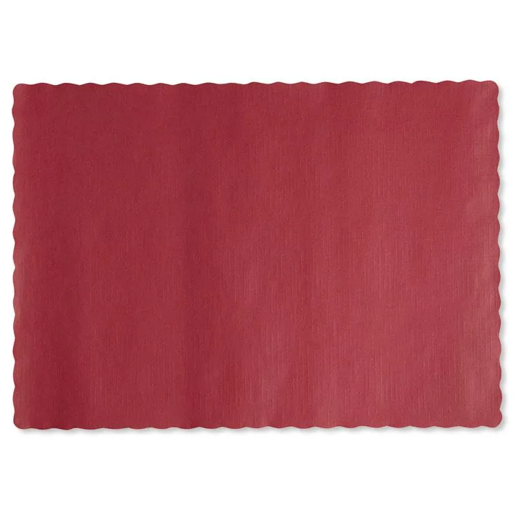 Hoffmaster Hoffmaster HFM 310521 Red Scalloped Placemats 1000/Carton — 商品写真