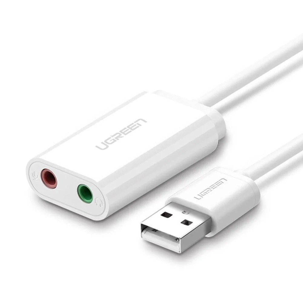 WRIARICH WRIARICH USB Audio Adapter 3.5mm Headphone Microphone Jack 15cm Cable Black — product photo