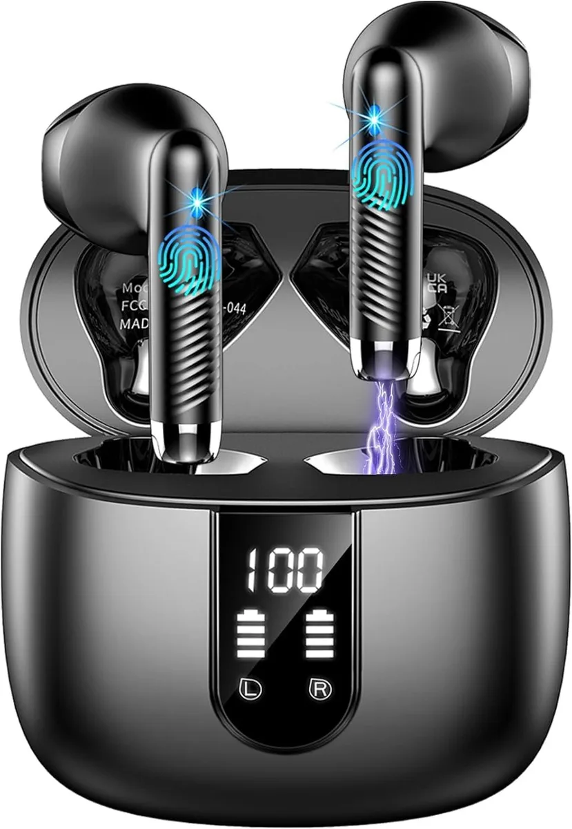  SuperTooth J55 Bluetooth 5.4 Earbuds Black 13mm 56H — product photo