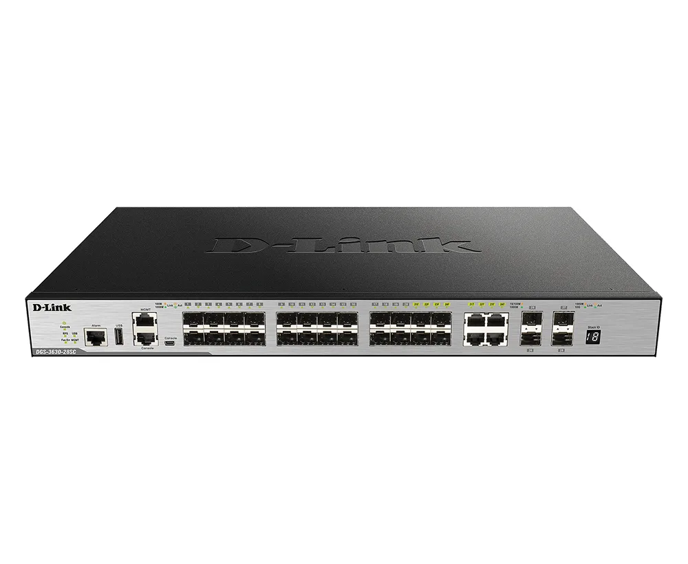 D-Link D-Link DGS-3630-28SC/SI 28-port Layer 3 stackable managed fiber network switch — product photo