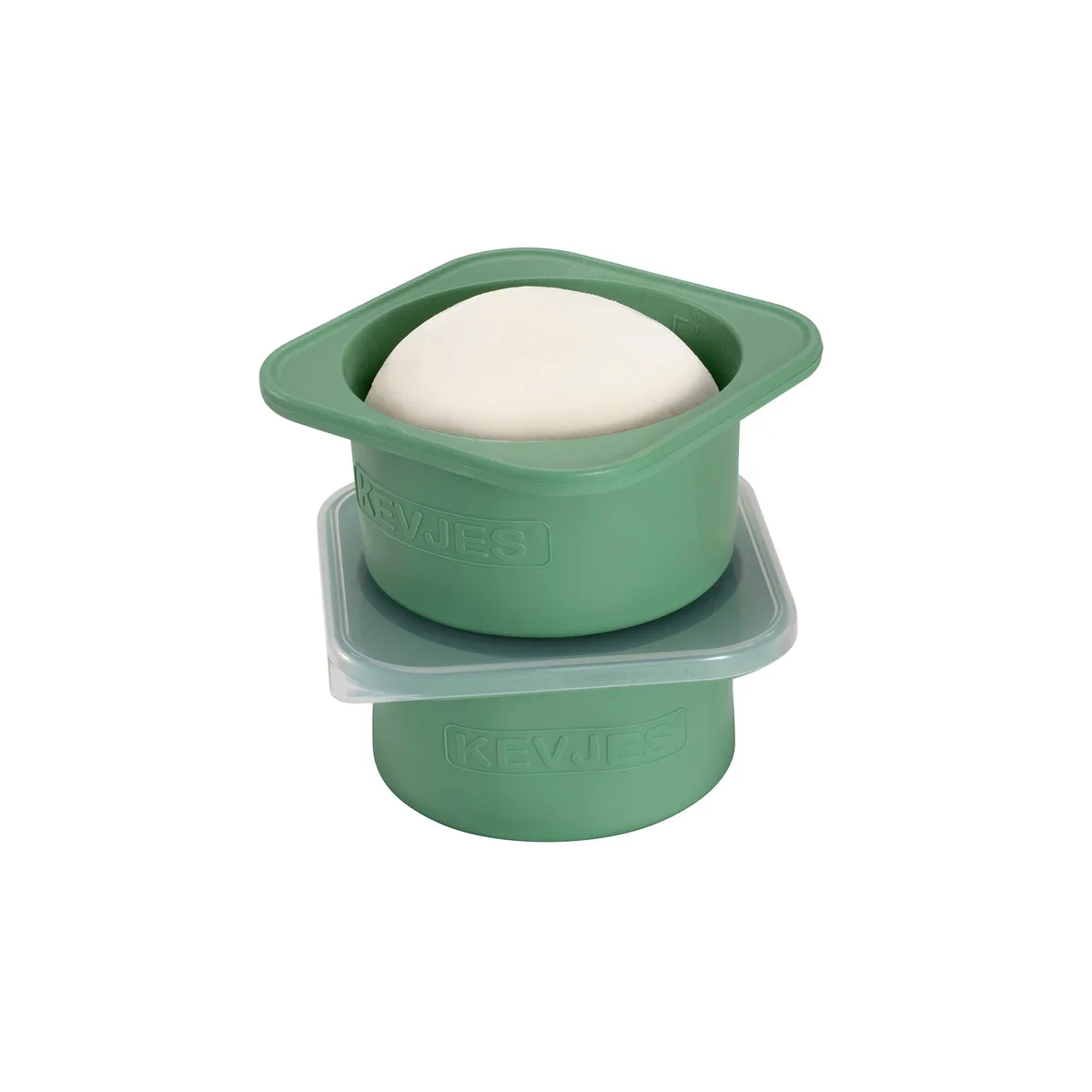 Two red silicone dough proofing containers with clear lids