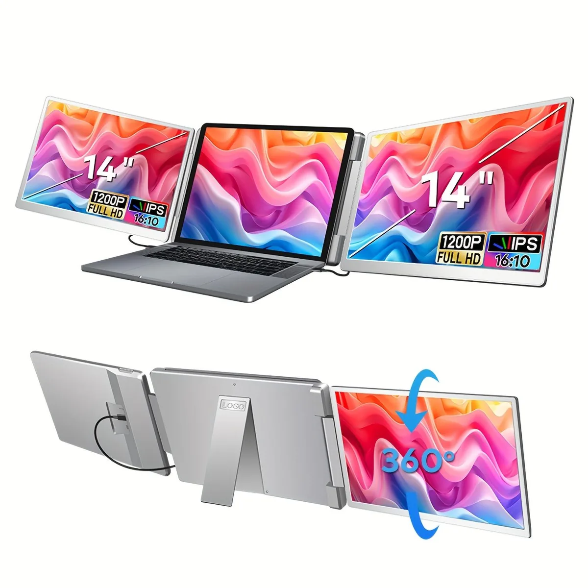LiteVis LiteVis Tri-Screen Portable Monitor 14" 1920x1200 IPS 60Hz — product photo