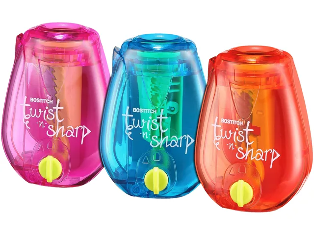 Bostitch Stanley PS1-ADJ Twist-n-Sharp pencil sharpener in assorted colors