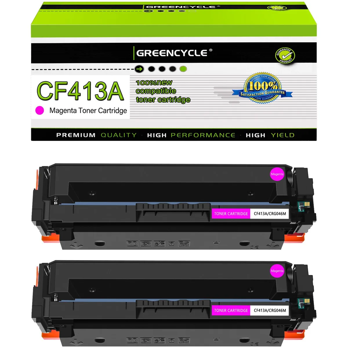 GREENCYCLE GREENCYCLE 2 Pack CF413A Magenta Toner Cartridge — product photo