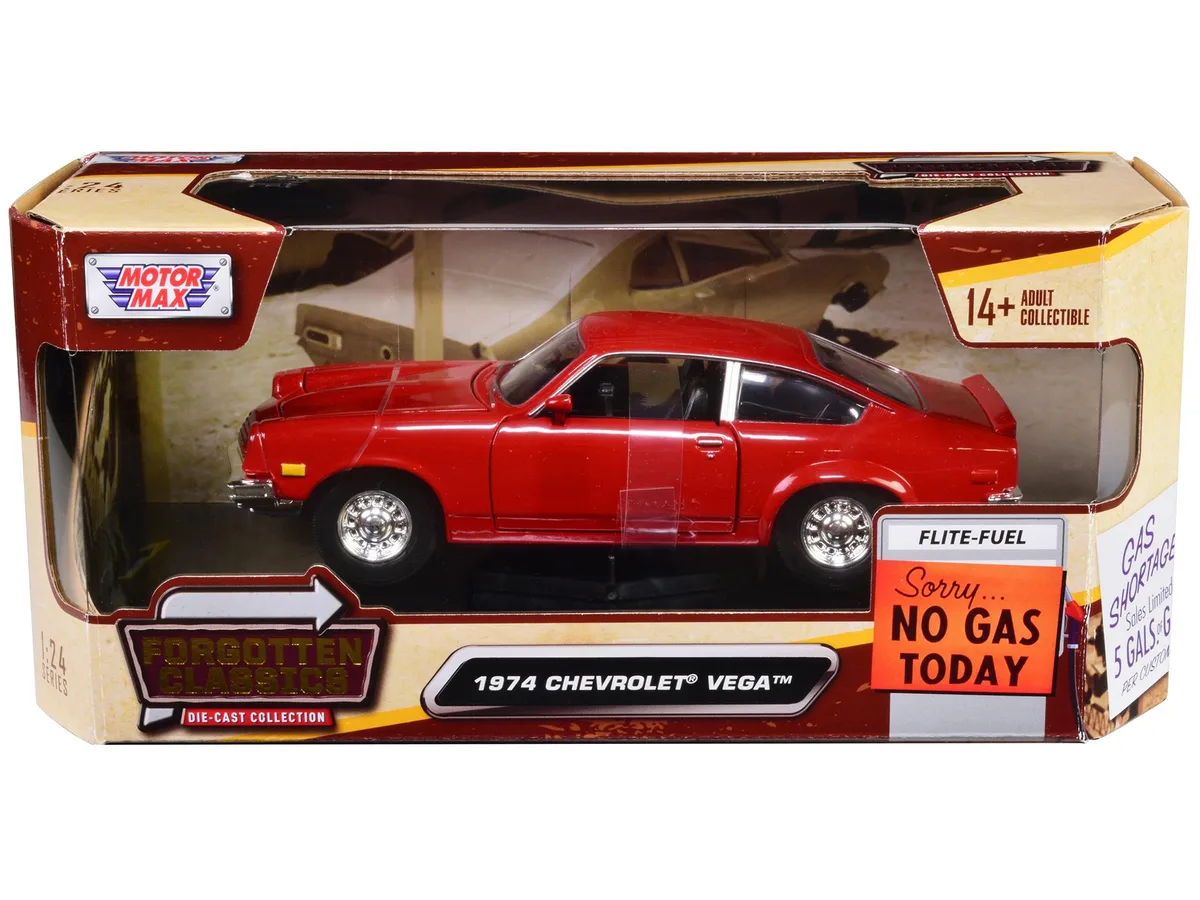 MOTORMAX MOTORMAX 1974 Chevrolet Vega Red Forgotten Classics 1/24 Diecast — product photo