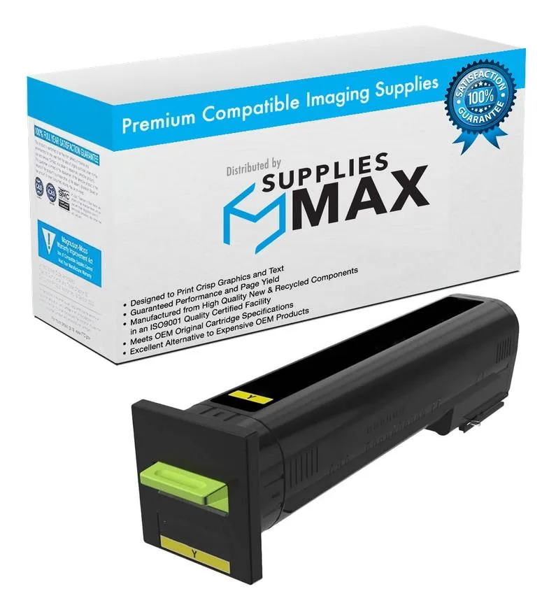 SuppliesMax SuppliesMax Yellow High Yield Toner Cartridge 22000 Pages Lexmark 72K1XY0 — product photo