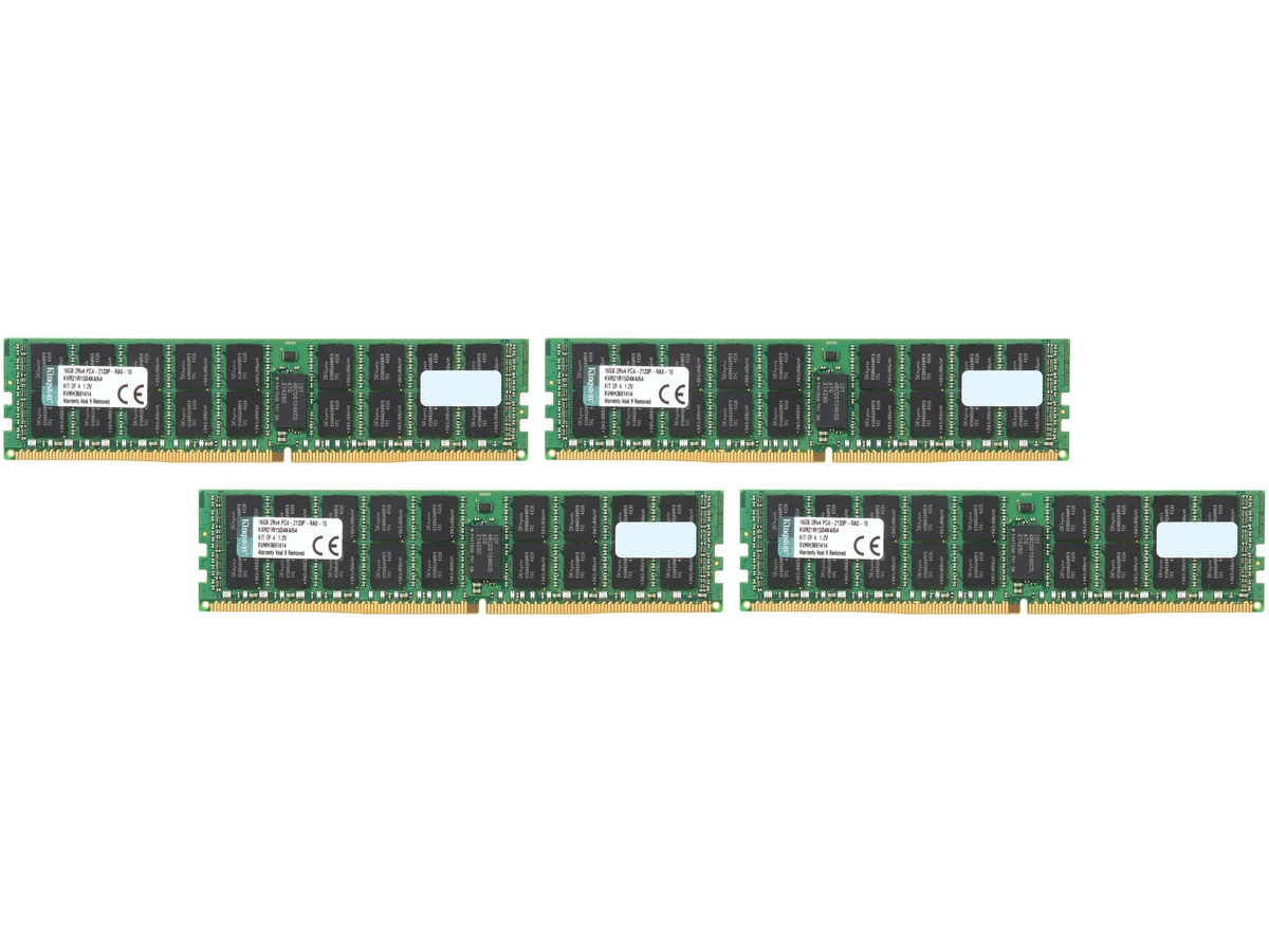 Kingston Technology Corp. Kingston Technology Corp. KVR21R15D4K4/64 64GB (4 x 16GB) DDR4 2133 CL15 ECC Registered Server RAM — product photo