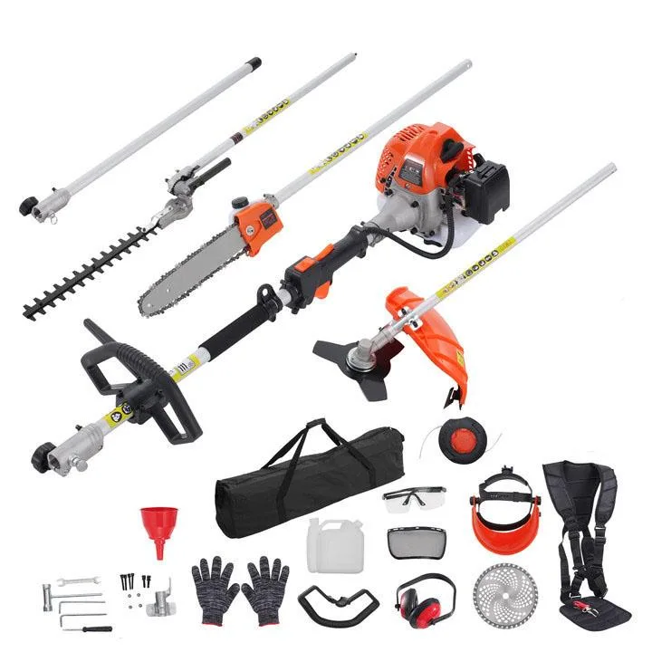 VEVOR VEVOR 33CC 6-in-1 Gas Hedge Trimmer Pole Saw Brush Cutter Edger 15.2 kg — product photo