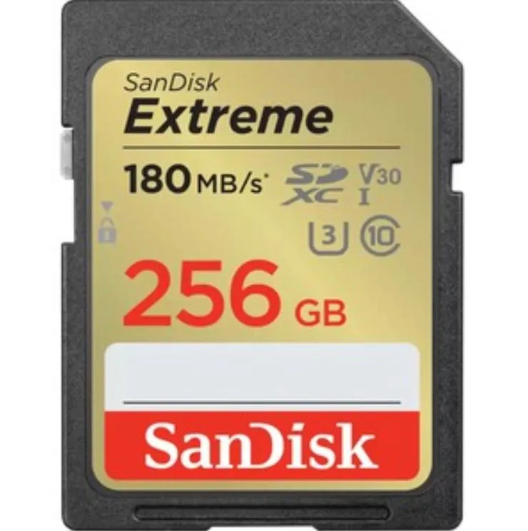 SanDisk SanDisk Extreme 256 GB SDXC U3 V30 180/130 MB/s SDSDXVV-256G-ANCIN — product photo