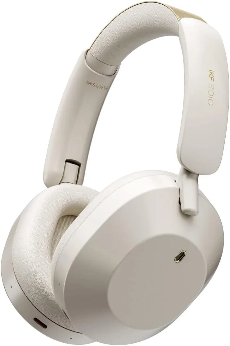 BFKK BFKK Solo Hybrid ANC Headphones White 130H Bluetooth 5.3 — product photo