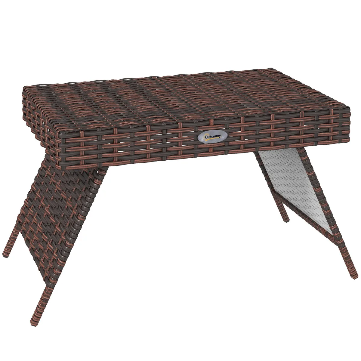 tuphen tuphen Folding Rattan Side Table Brown 23.5" x 16.25" x 16.25" 66 lbs — product photo