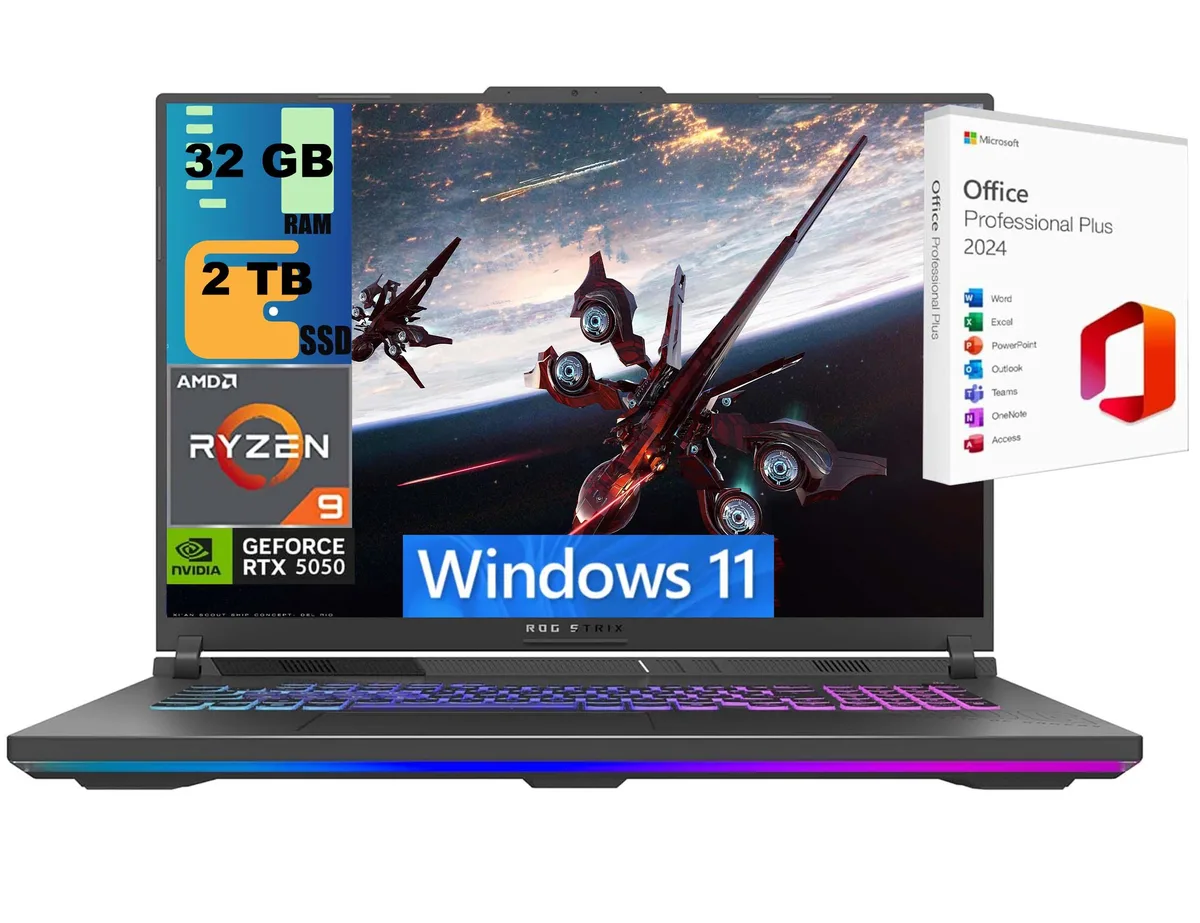 ASUS ASUS ROG Strix G18 gaming laptop 18" FHD+ 144Hz Ryzen 9 8940HX RTX 5050 32GB 2TB — product photo