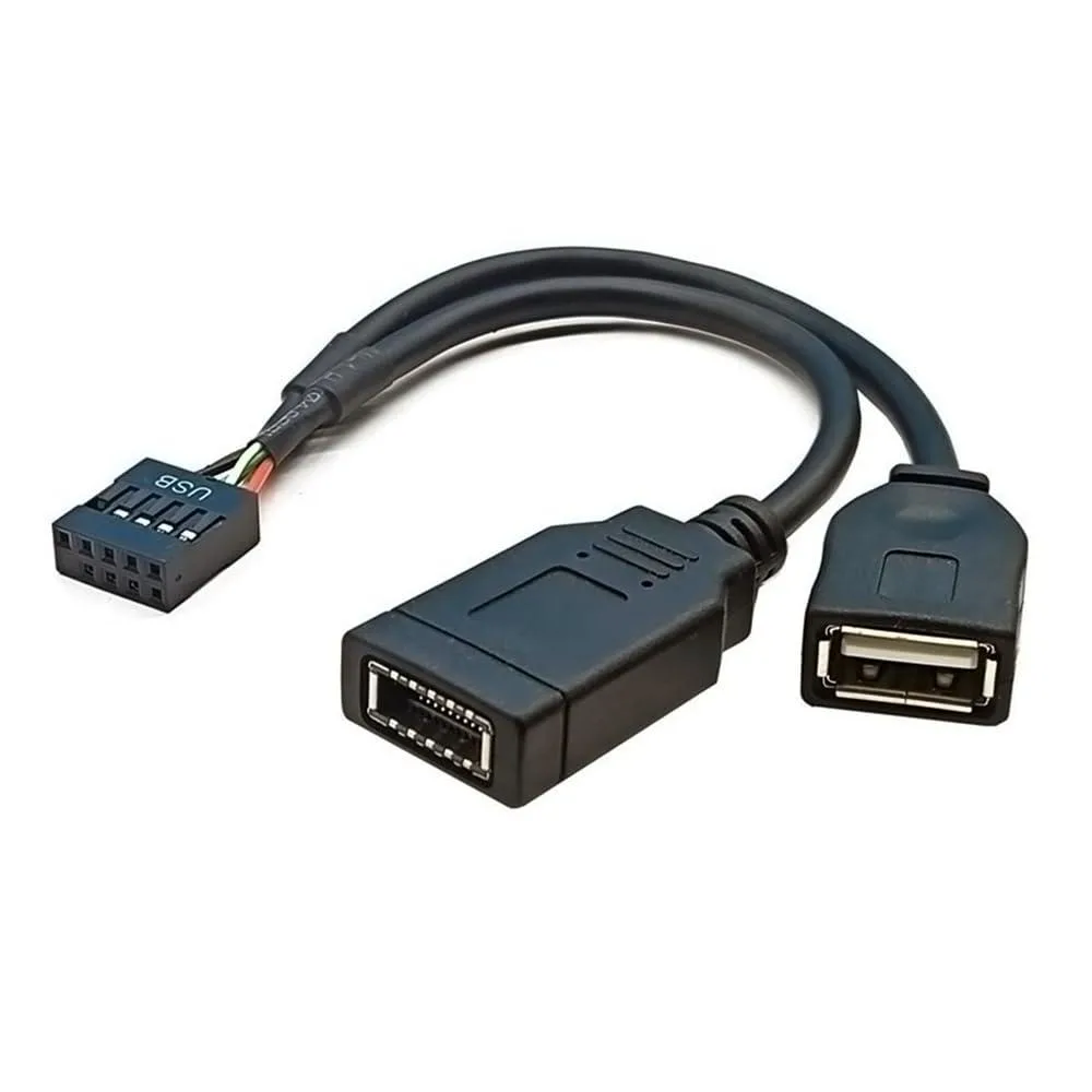 Fervit Fervit USB 2.0 9-Pin to Dual USB 3.1 Type-E Header Adapter .49ft — product photo