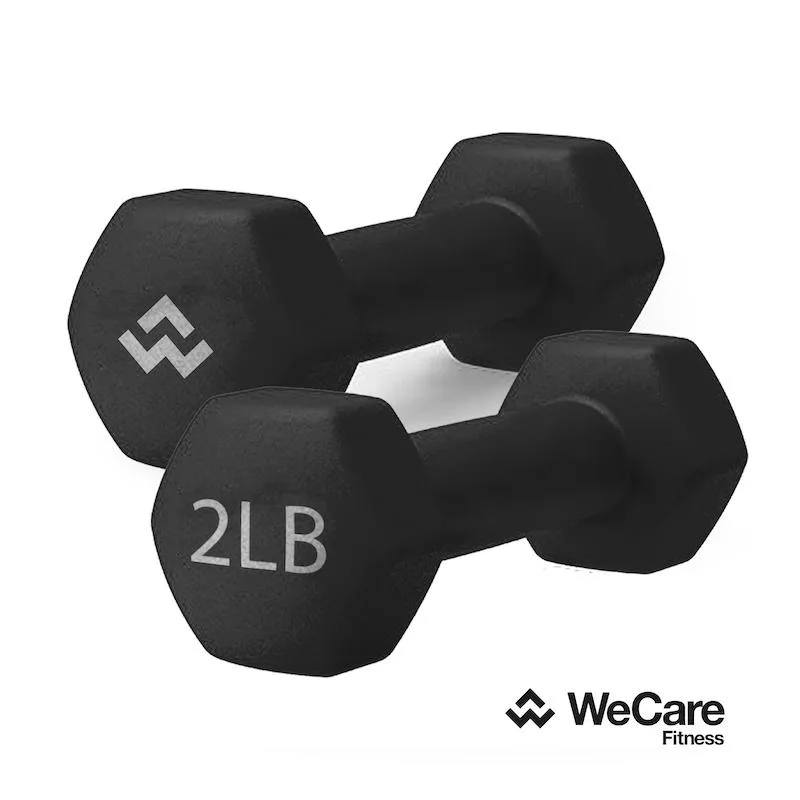 WeCare WeCare WC-2P-2LB-BK 2 lb neoprene dumbbell pair black — product photo
