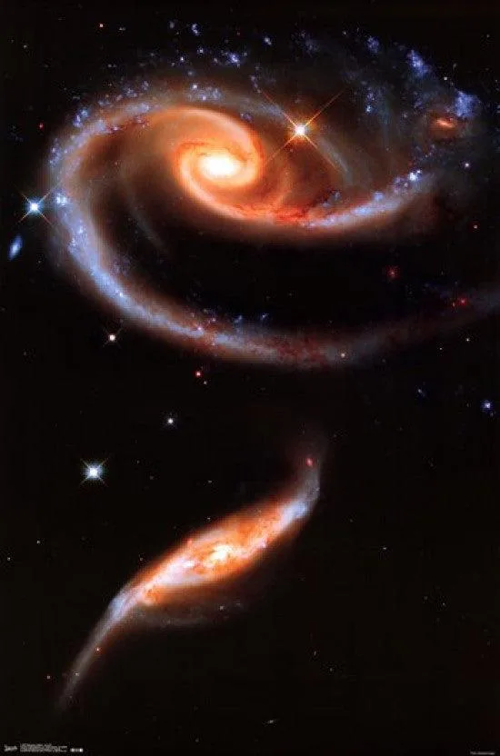 Poster print of colliding galaxies Arp 273, 24 by 36 inches