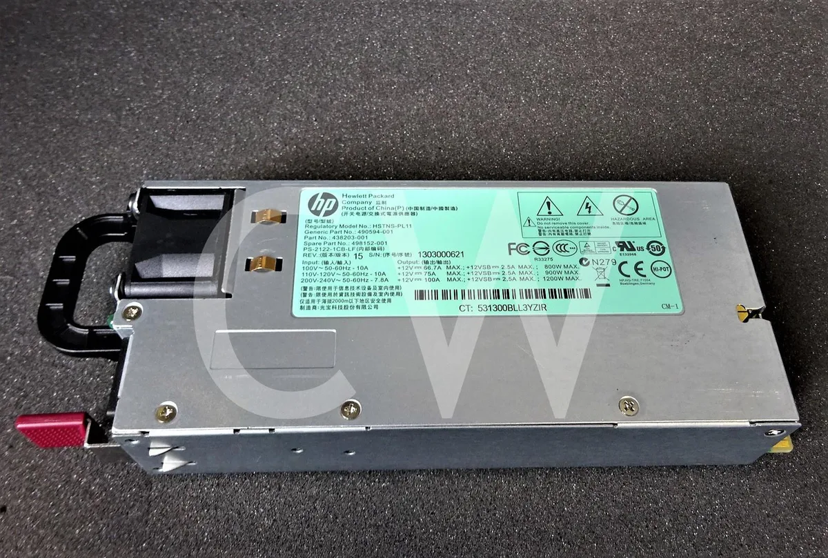 HP HP HSTNS-PL11 1200W Common Slot server power supply for G6 G7 — product photo