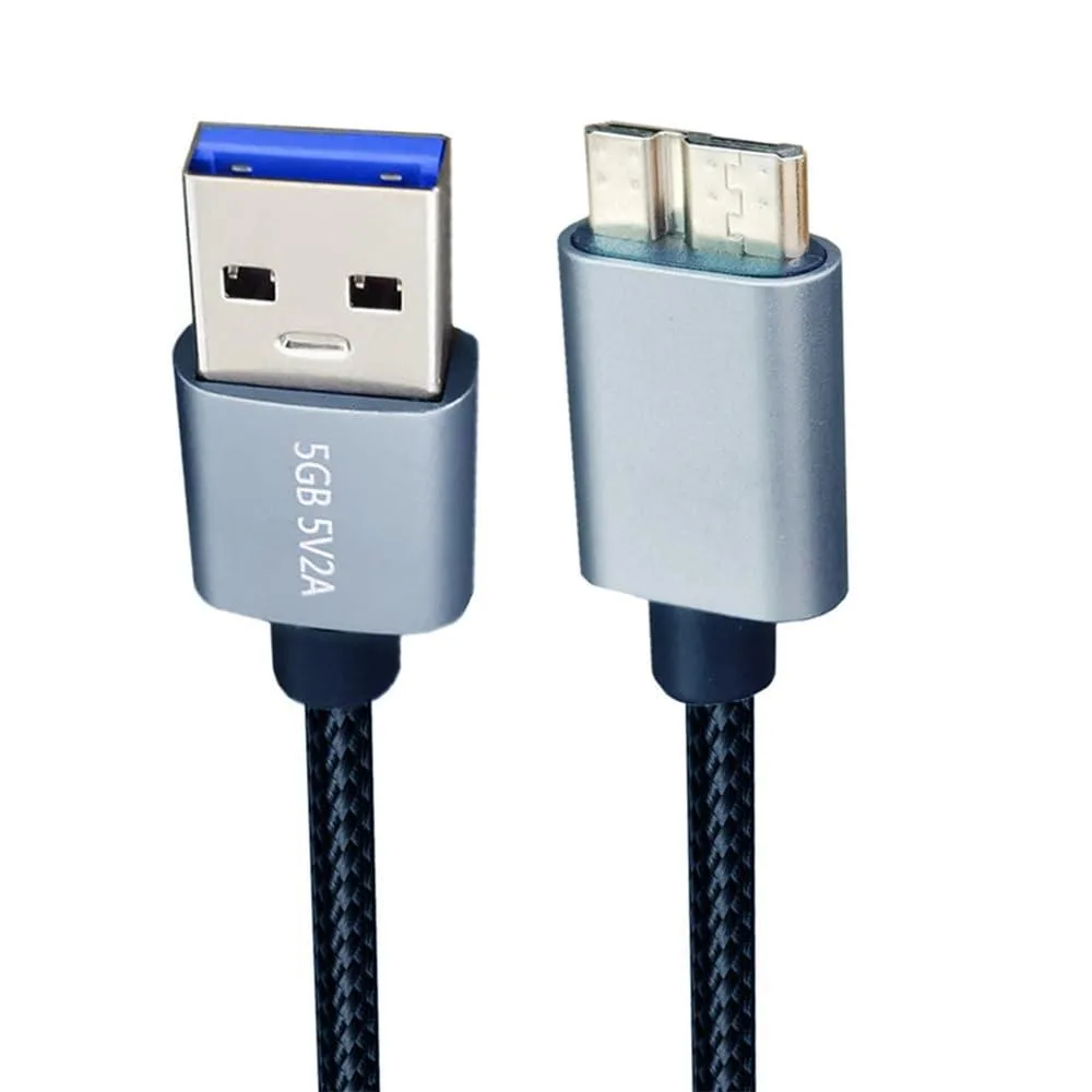 LORDWORLD LORDWORLD USB 3.0 Type-A to Micro-B Cable 0.98ft Silver — product photo