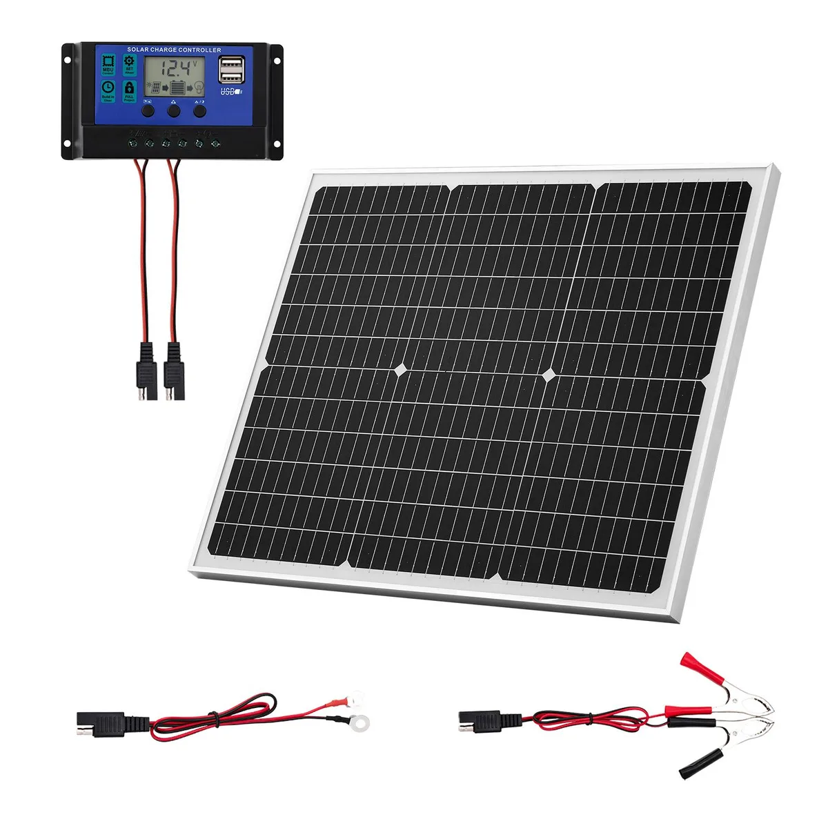 VEVOR VEVOR 50W 12V Solar Panel MPPT Charger IP65 (Bracket Not Included) — product photo