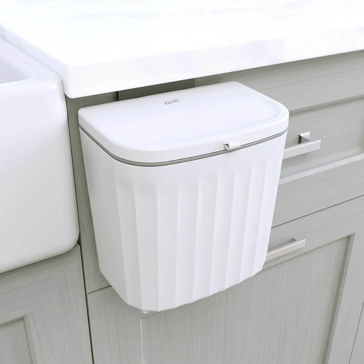  Glad Under Counter Waste Bin Dual Lid 7 Liter White 12 Pack — product photo
