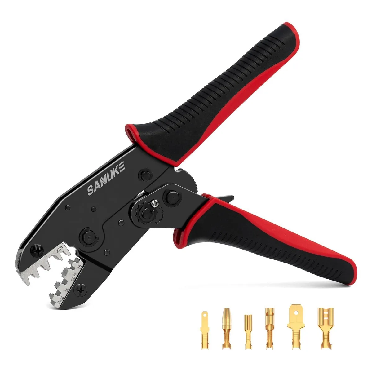  Klein Tools Ratchet Crimping Tool AWG 20-10 Red 25 Pins 230mm 550g — product photo